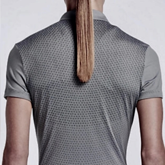 NIKE GOLF Ace Swing Knit Gray Polo Shirt Stand Collar PGA Tour Champions - Picture 1 of 8